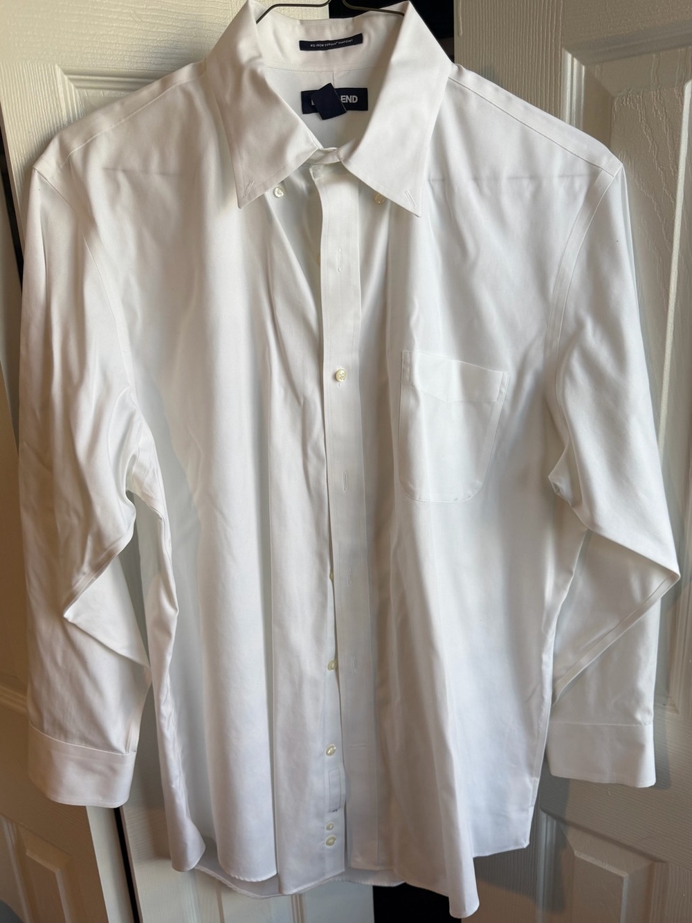 Lands End Men's Classic White Button-Down Long-Sleeve Dress Shirt